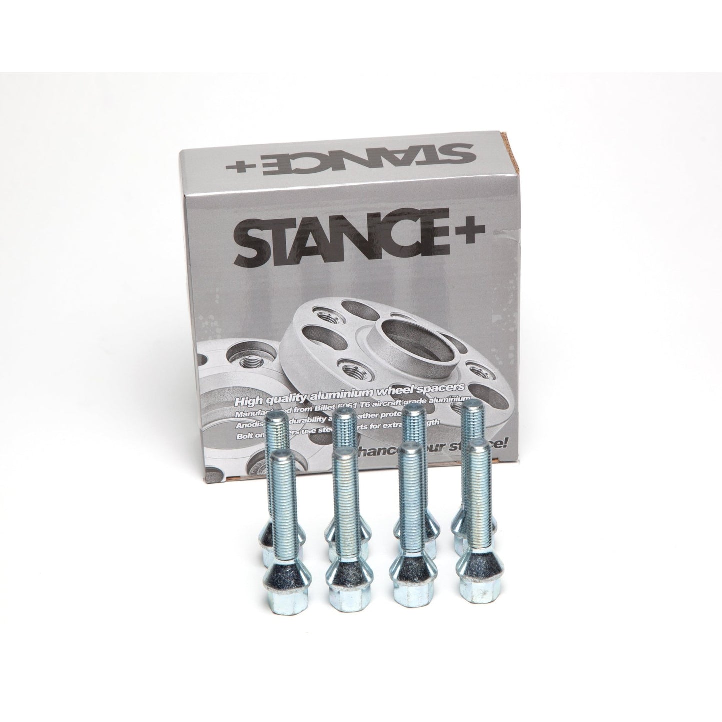 M12x1.5mm 60 Degree Tapered 17mm Hex Chrome Wheel Bolts - STANCE+
