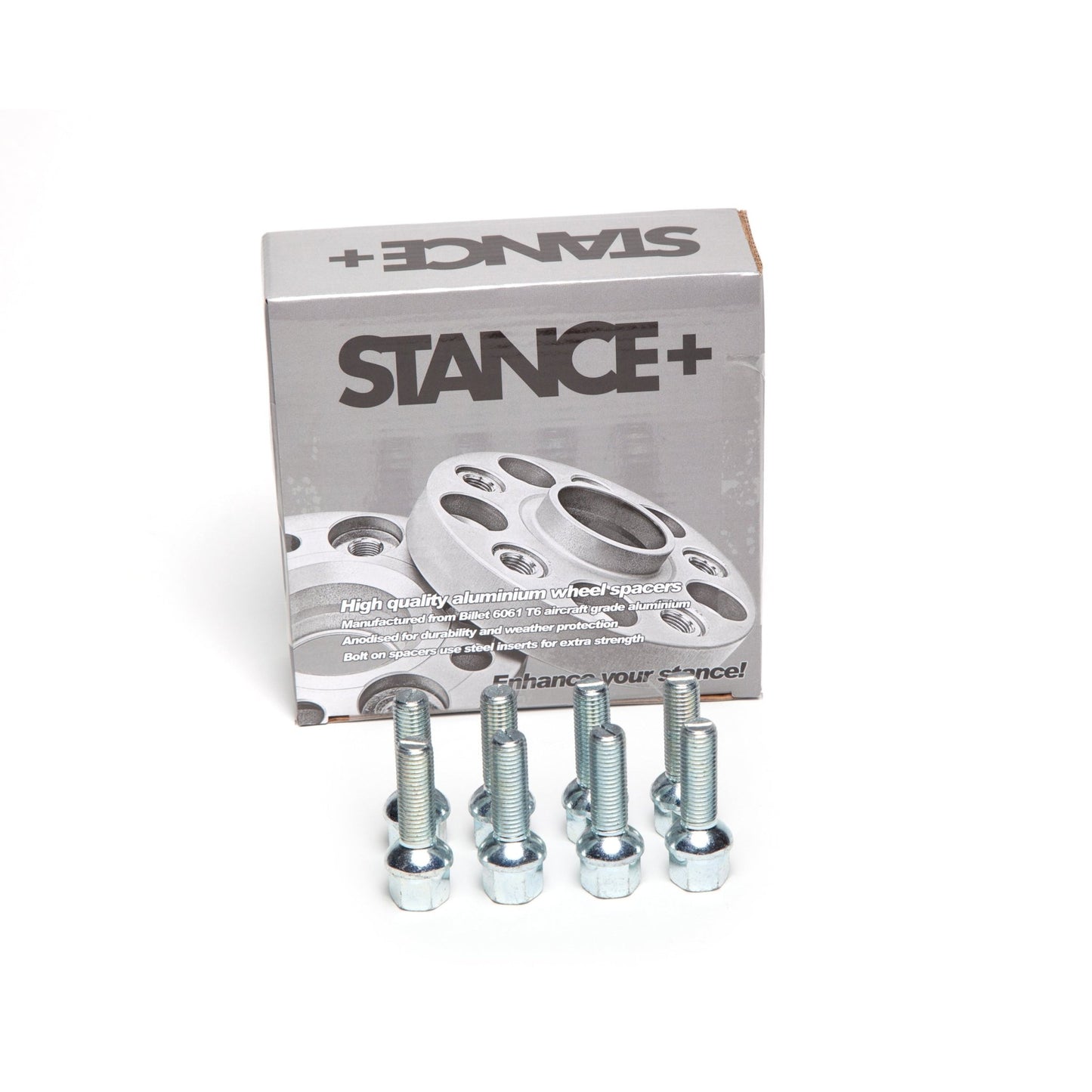 M12x1.5mm R12 Radius 17mm Hex Chrome Wheel Bolts - STANCE+