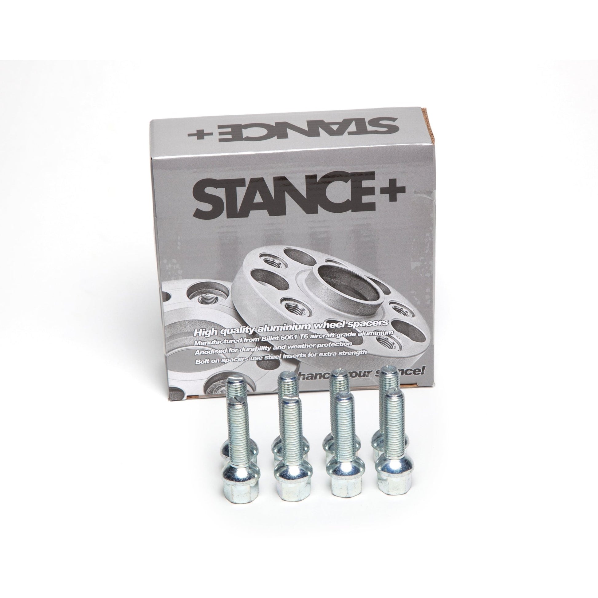 M12x1.5mm R12 Radius 17mm Hex Chrome Wheel Bolts - STANCE+
