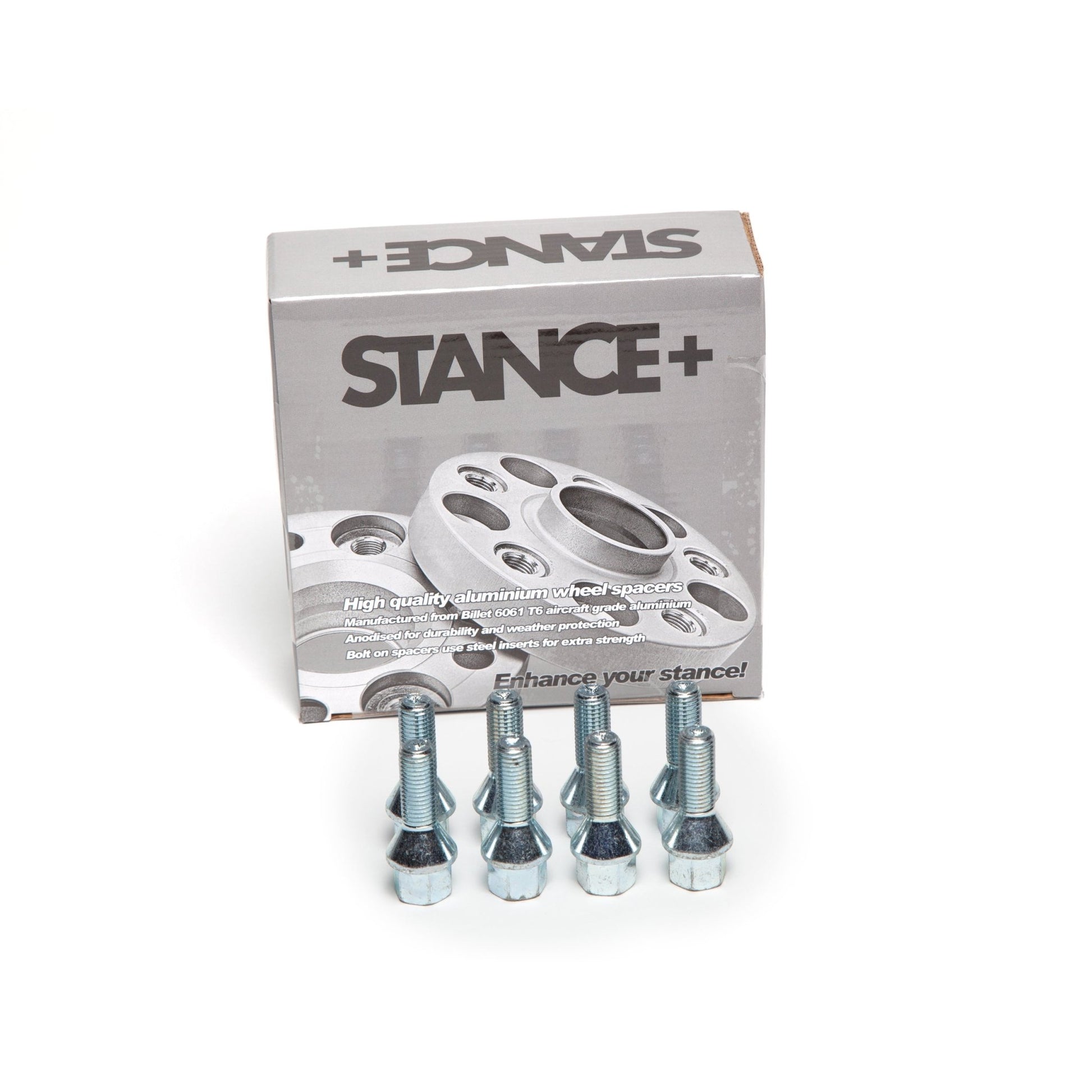 M12x1.5mm 60 Degree Tapered 17mm Hex Chrome Wheel Bolts - STANCE+