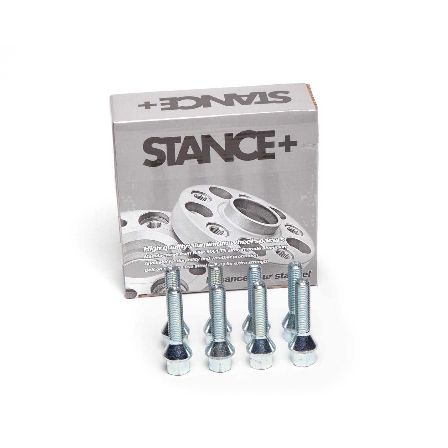 M12x1.5mm 60 Degree Tapered 17mm Hex Chrome Wheel Bolts - STANCE+
