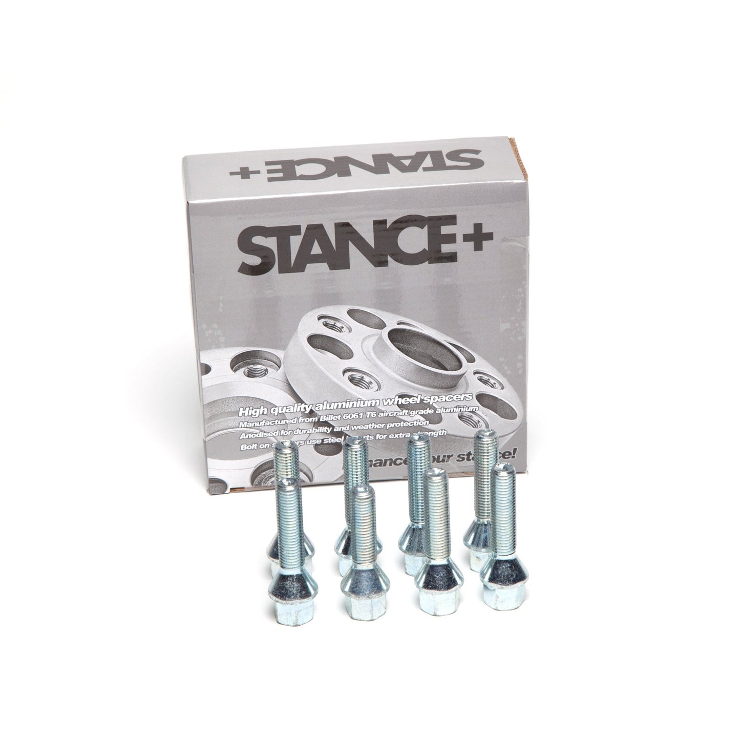 M12x1.5mm 60 Degree Tapered 17mm Hex Chrome Wheel Bolts - STANCE+