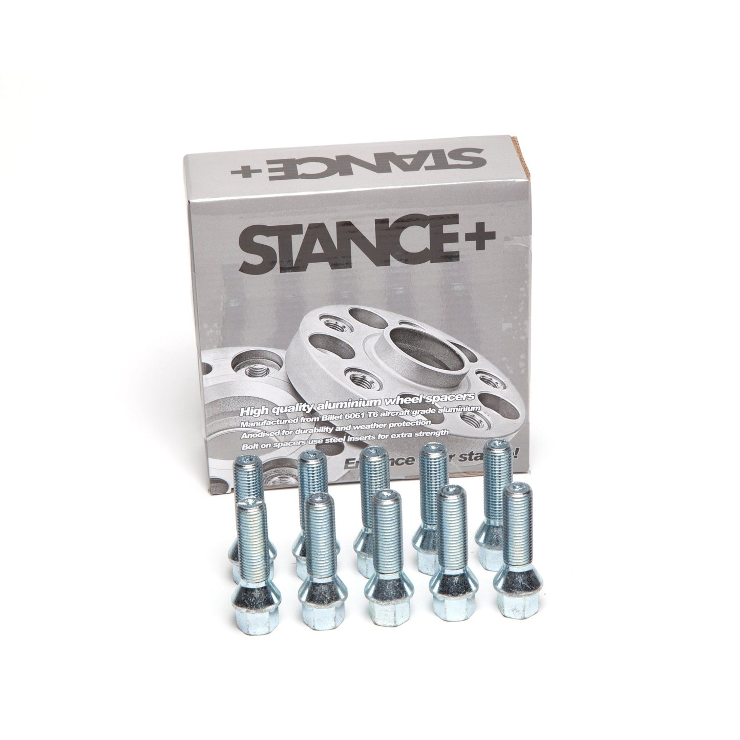 M14x1.25mm 60 Degree Tapered 17mm Hex Chrome Wheel Bolts - STANCE+