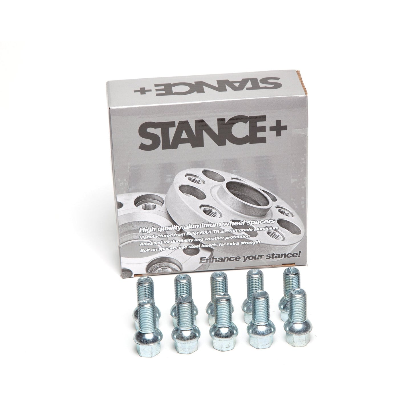 M14x1.5mm R12 Radius 17mm Hex Chrome Wheel Bolts - STANCE+