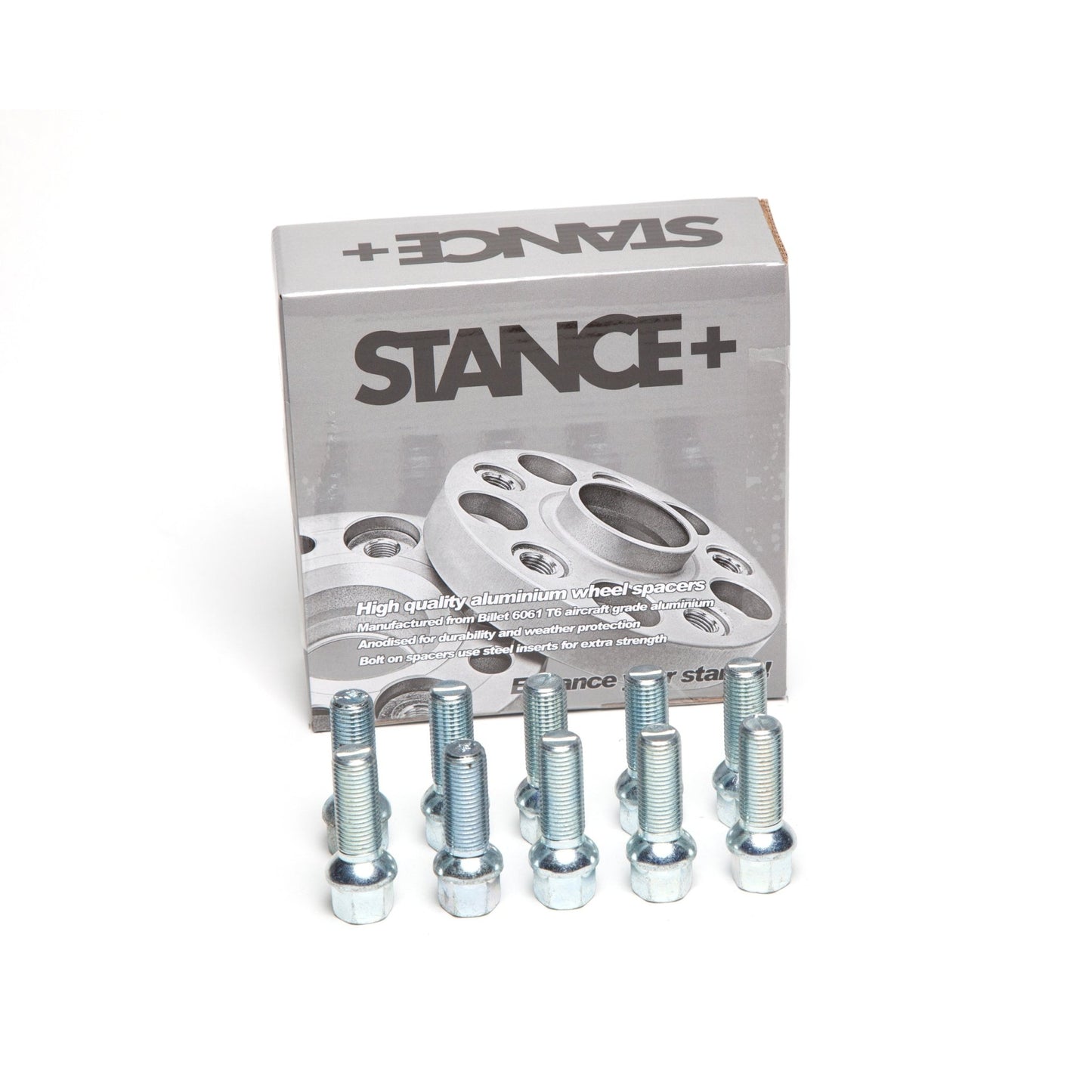 M14x1.5mm R12 Radius 17mm Hex Chrome Wheel Bolts - STANCE+
