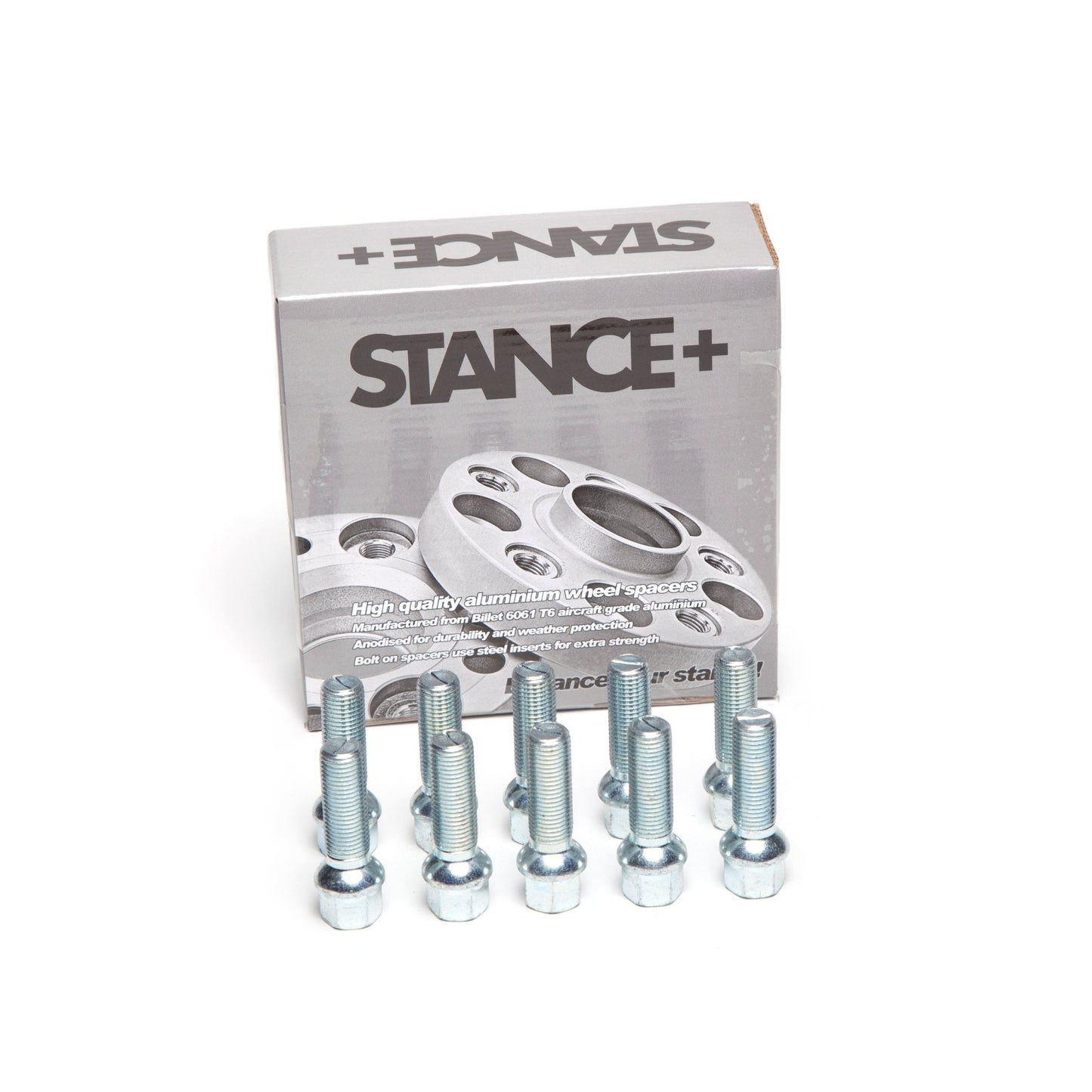 M14x1.5mm R12 Radius 17mm Hex Chrome Wheel Bolts - STANCE+