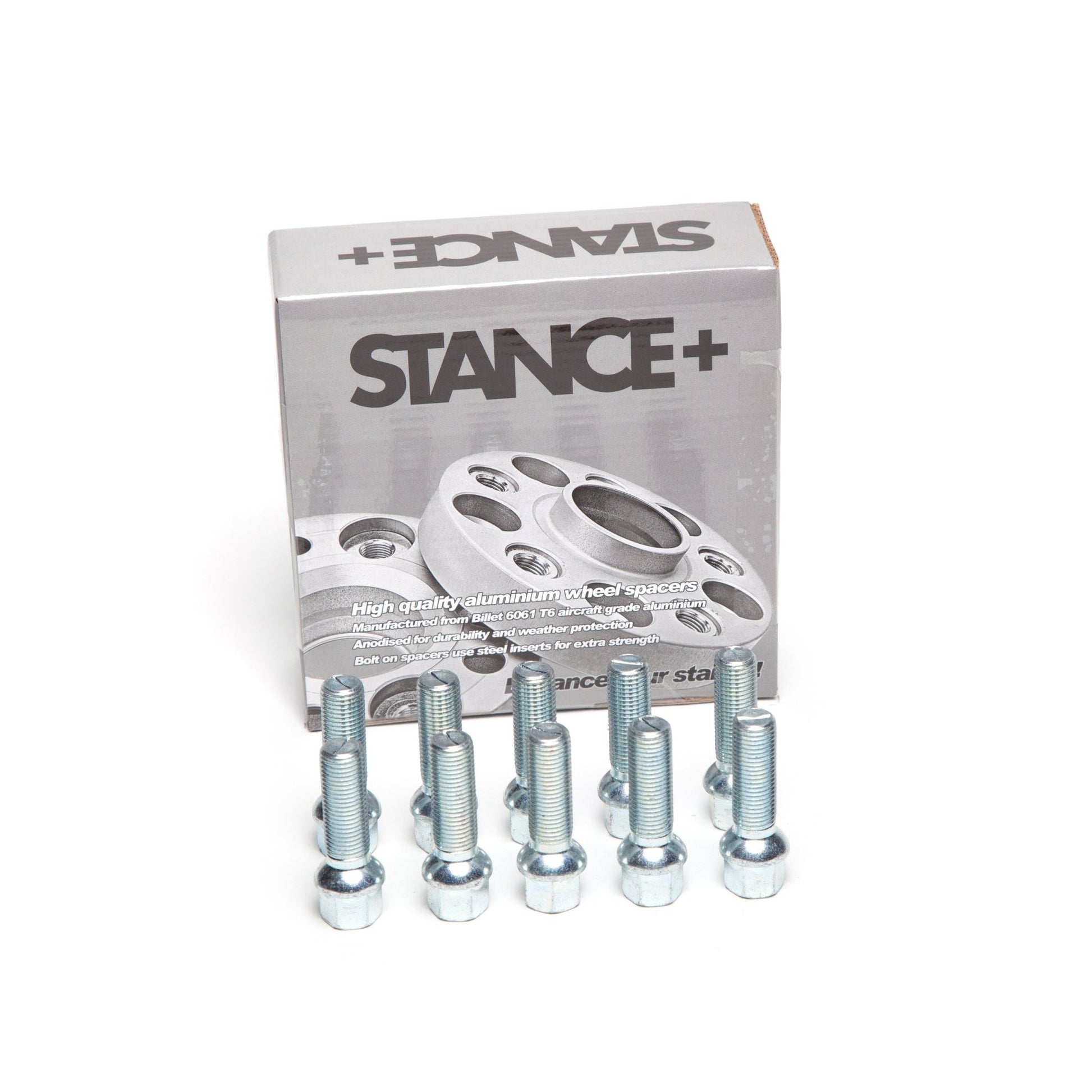 M14x1.5mm R12 Radius 17mm Hex Chrome Wheel Bolts - STANCE+