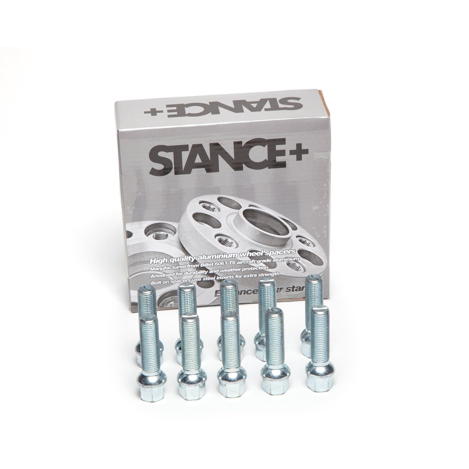 M14x1.5mm R12 Radius 17mm Hex Chrome Wheel Bolts - STANCE+