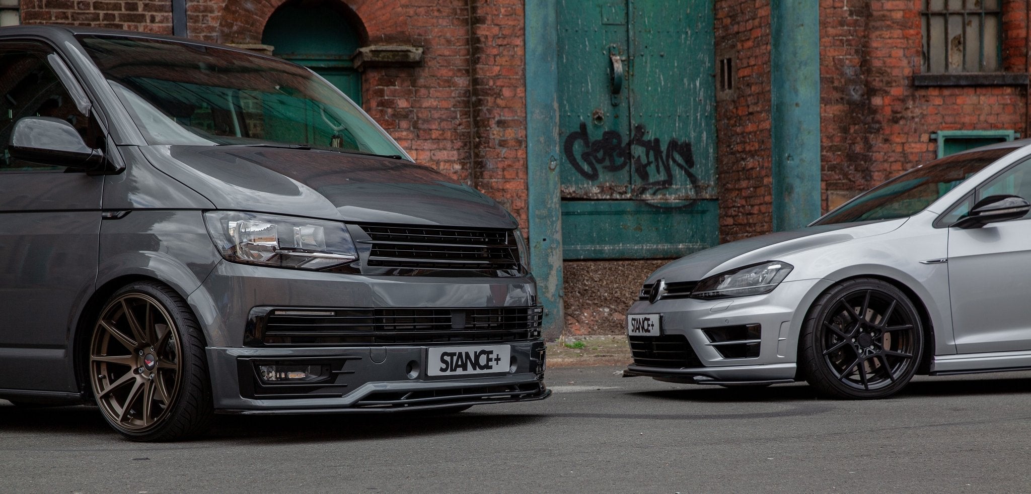 Transporter T6 and Golf Mk7 R fitted with STANCE+ Street Coilovers